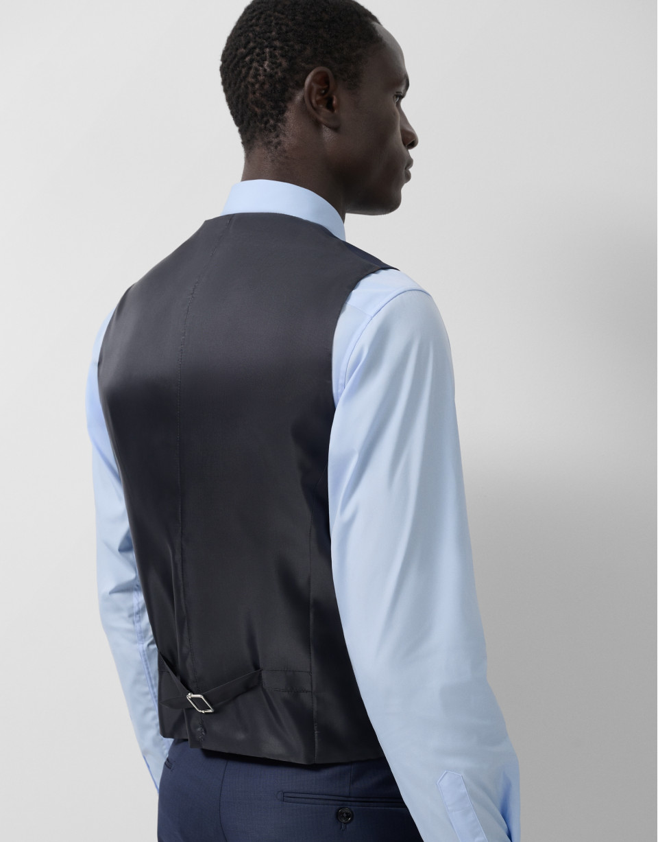 Chaleco de traje lana azul oscuro liso - Hombre | Roberto Verino