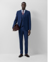 Half canvas slim fit suit in blue check with ... | Roberto Verino