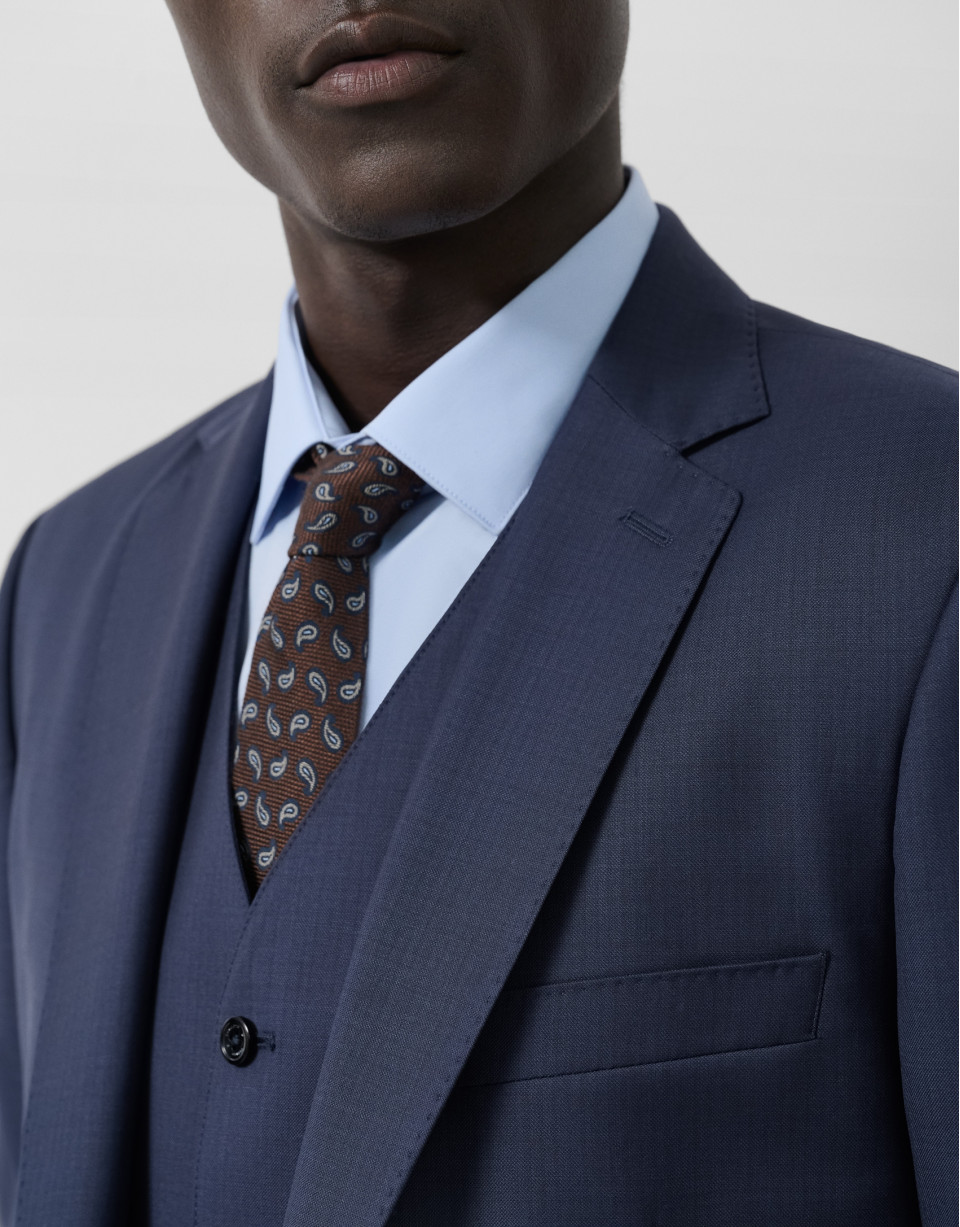 Traje half canvas slim fit liso marino - Hombre | Roberto Verino