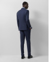 Slim fit half canvas suit in plain navy blue | Roberto Verino