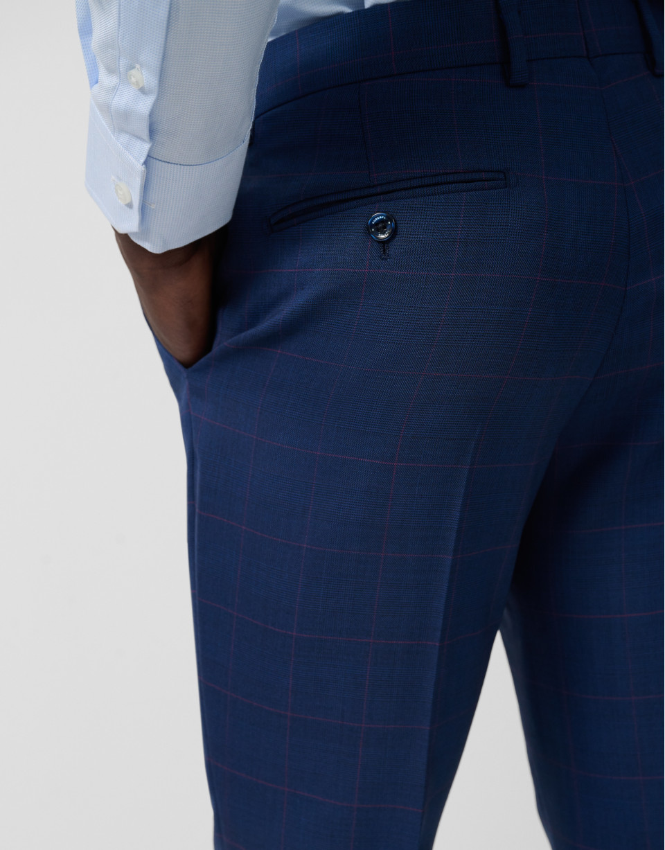 Traje half canvas slim fit cuadro azul perfil... | Roberto Verino