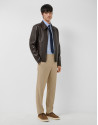 Brown crocodile print jacket - Man - SS2026 | Roberto Verino