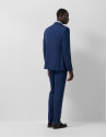 Half canvas slim fit suit in blue check with ... | Roberto Verino