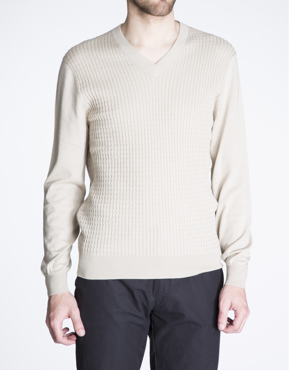 Jersey beige punto estructura