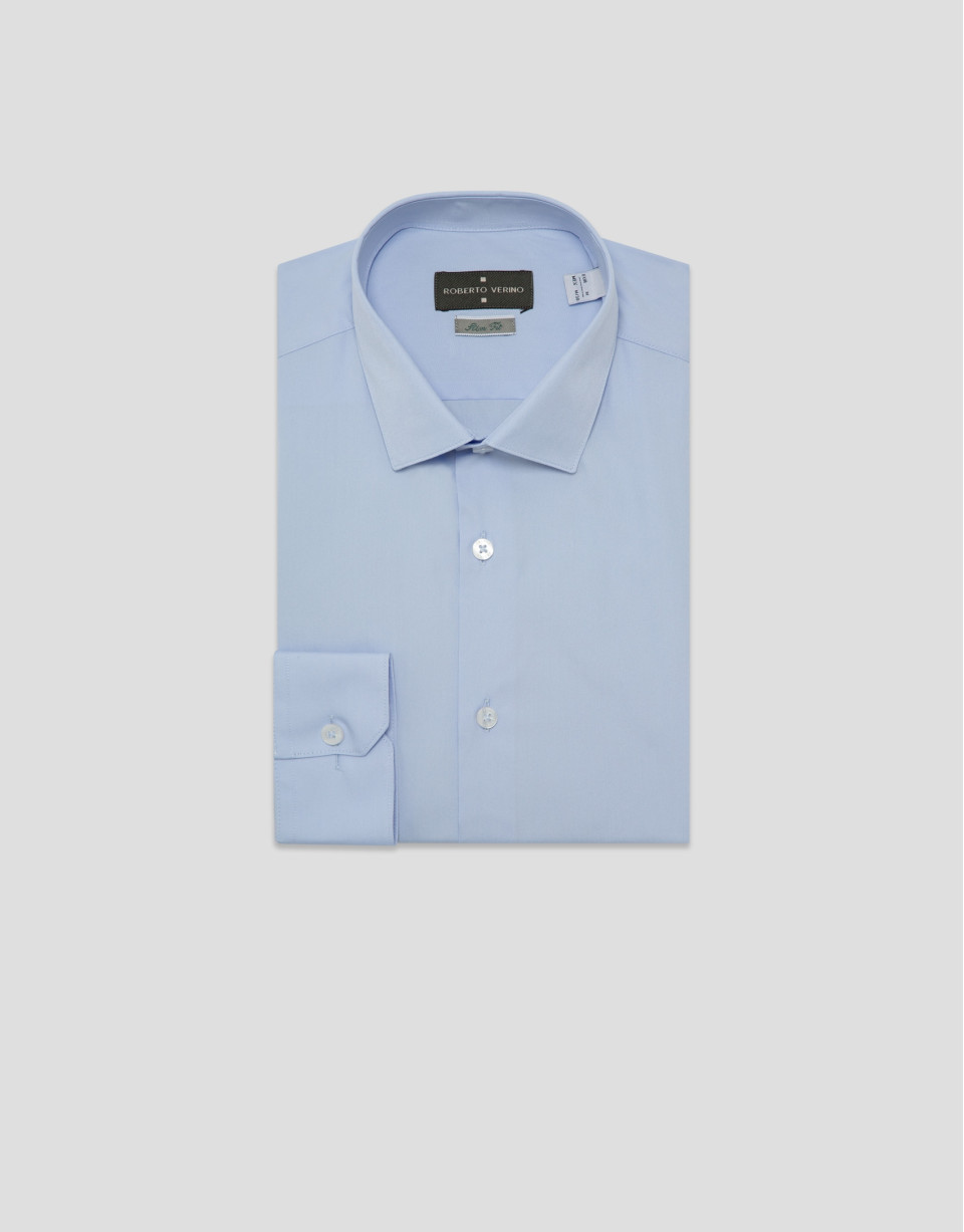 Camisa vestir lisa celeste - Hombre - PV2025 | Roberto Verino