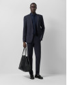 Slim fit half canvas suit in navy blue - Man | Roberto Verino