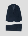 Slim fit half canvas suit in navy blue - Man | Roberto Verino