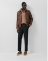 Brown nappa leather jacket with chest pockets | Roberto Verino