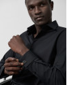 Camisa vestir slim negro puño gemelo - Hombre | Roberto Verino