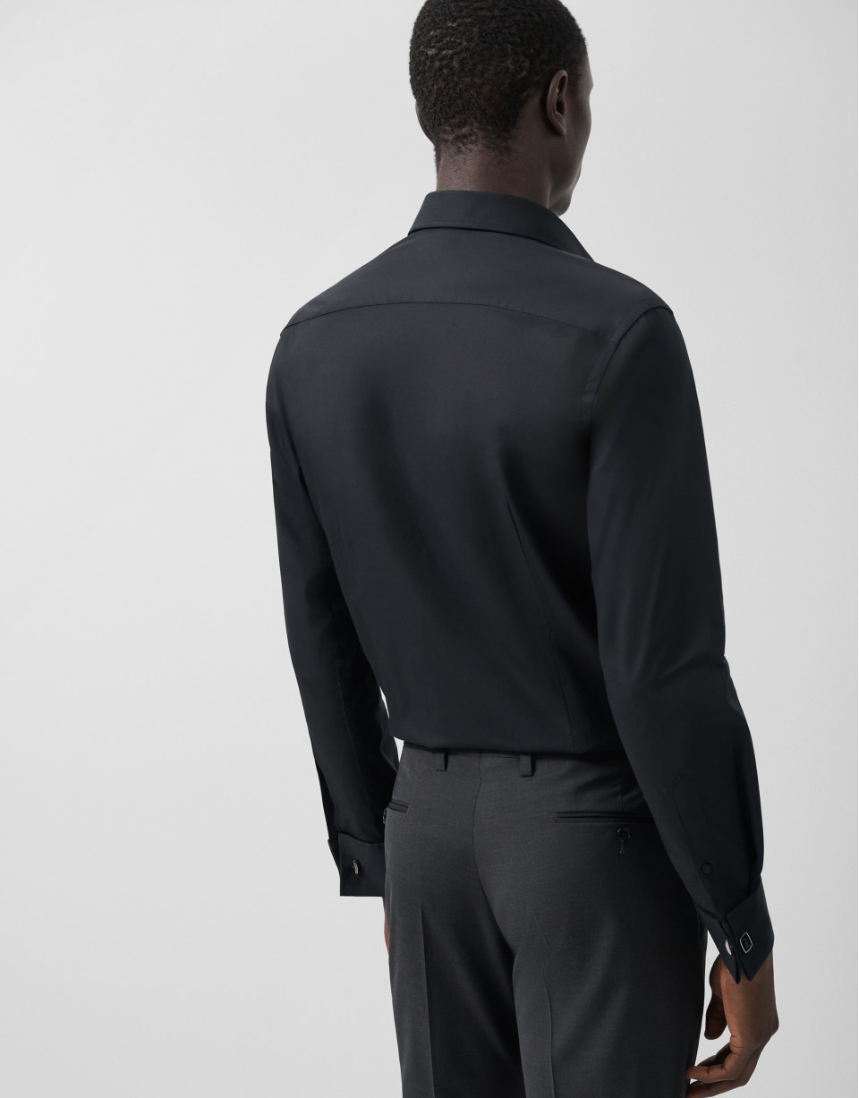 Camisa vestir slim negro puño gemelo - Hombre | Roberto Verino
