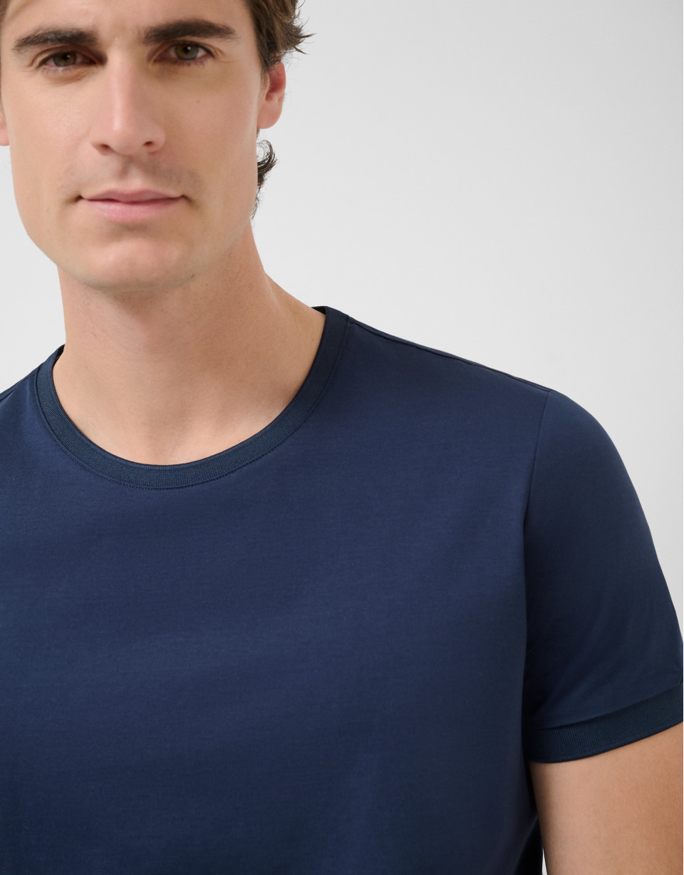 Camiseta mercerizada marino - Hombre - PV2026 | Roberto Verino