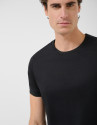 Black mercerised T-shirt - Gift Guide - AW2025 | Roberto Verino