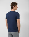 Navy blue mercerised T-shirt - Man - SS2026 | Roberto Verino