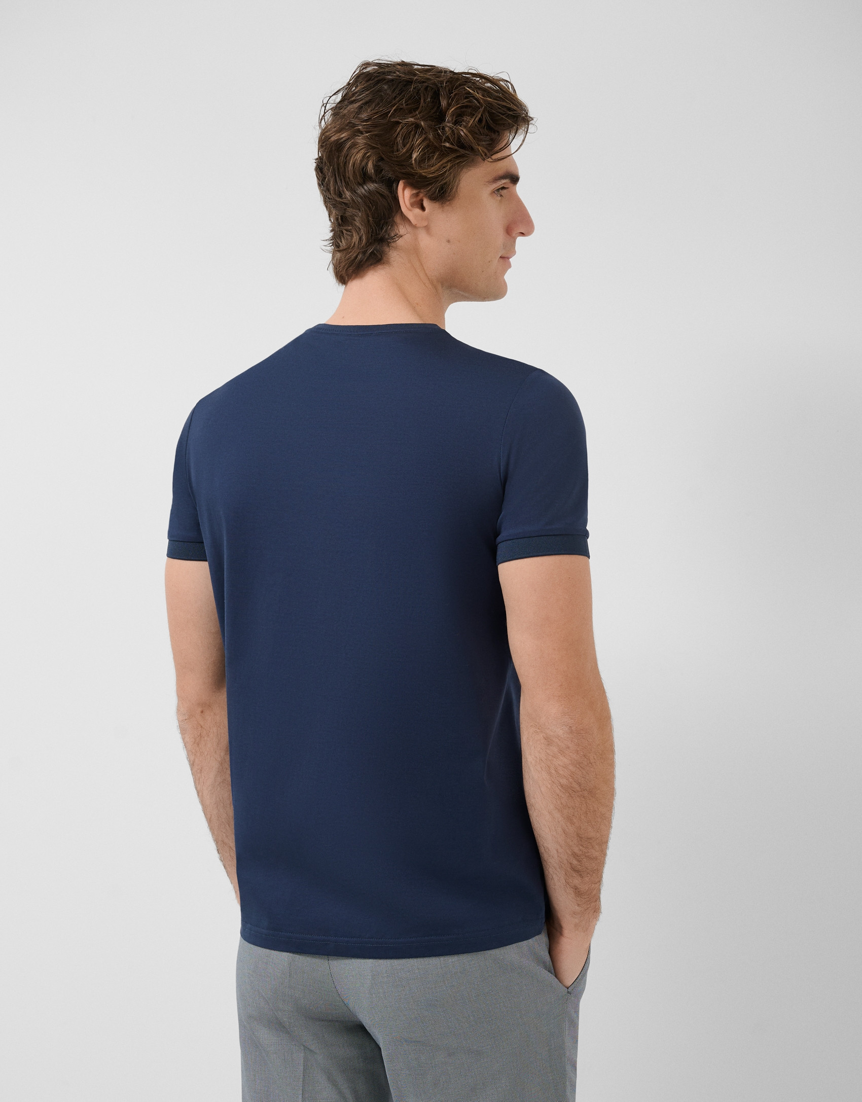 Camiseta mercerizada marino - Hombre - PV2026 | Roberto Verino