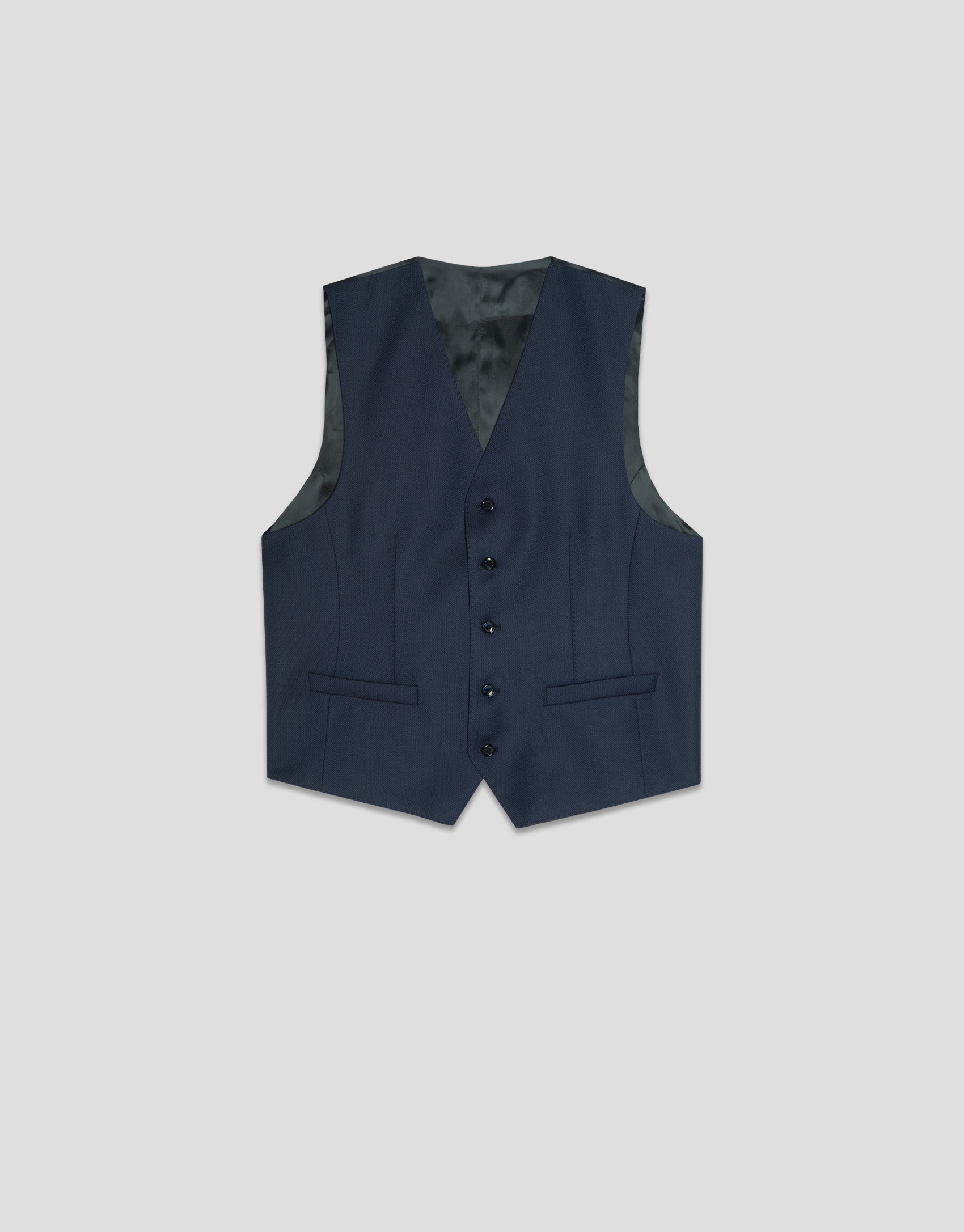 Navy dark blue wool waistcoat - Man - SS2026 | Roberto Verino