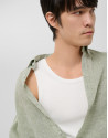White ribbed waistcoat - Man - SS2026 | Roberto Verino