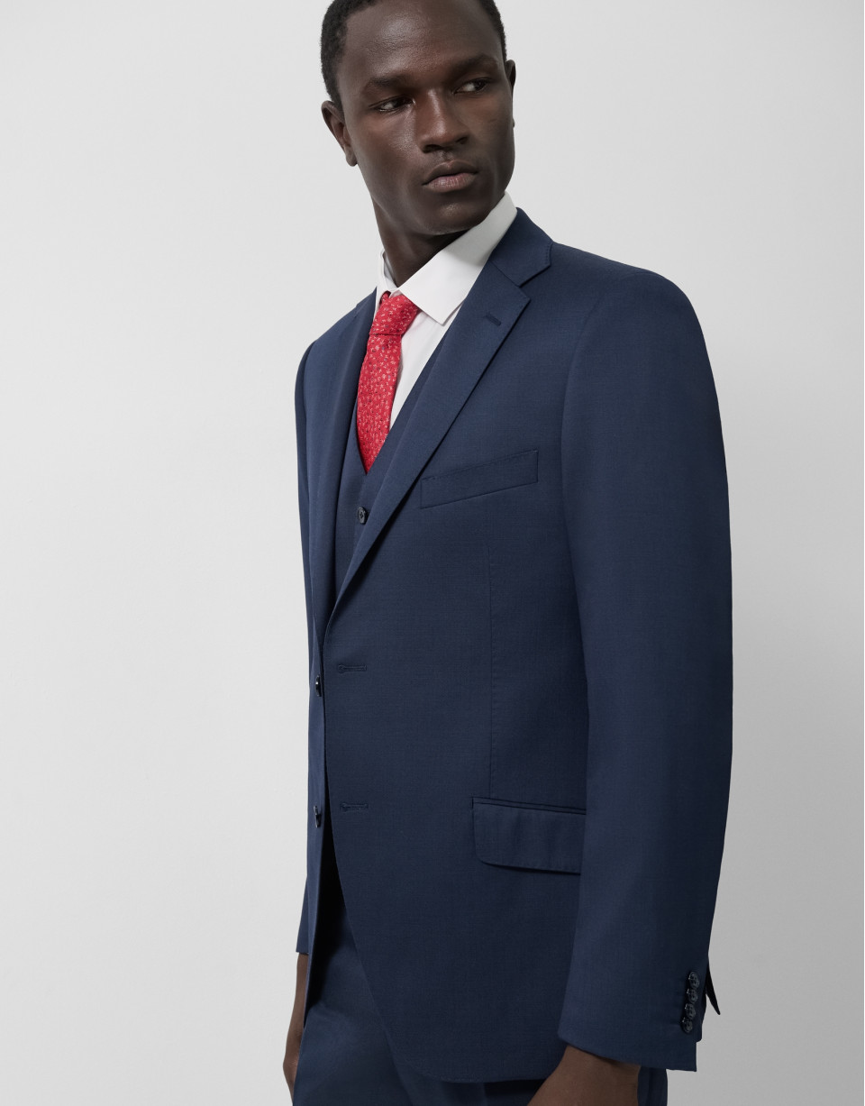Regular fit dark blue half canvas suit - Man | Roberto Verino