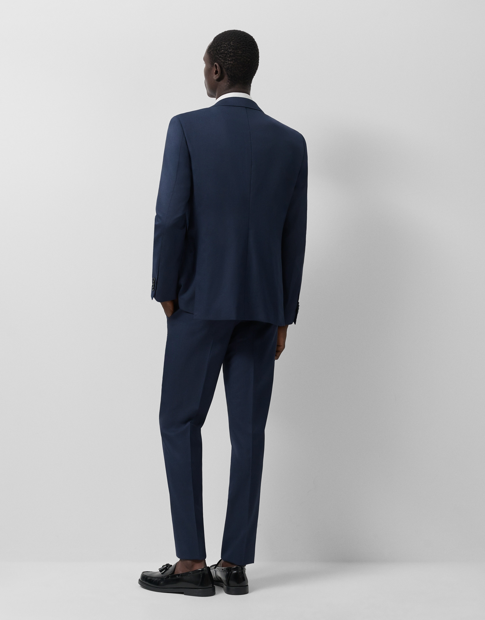 Regular fit dark blue half canvas suit - Man | Roberto Verino
