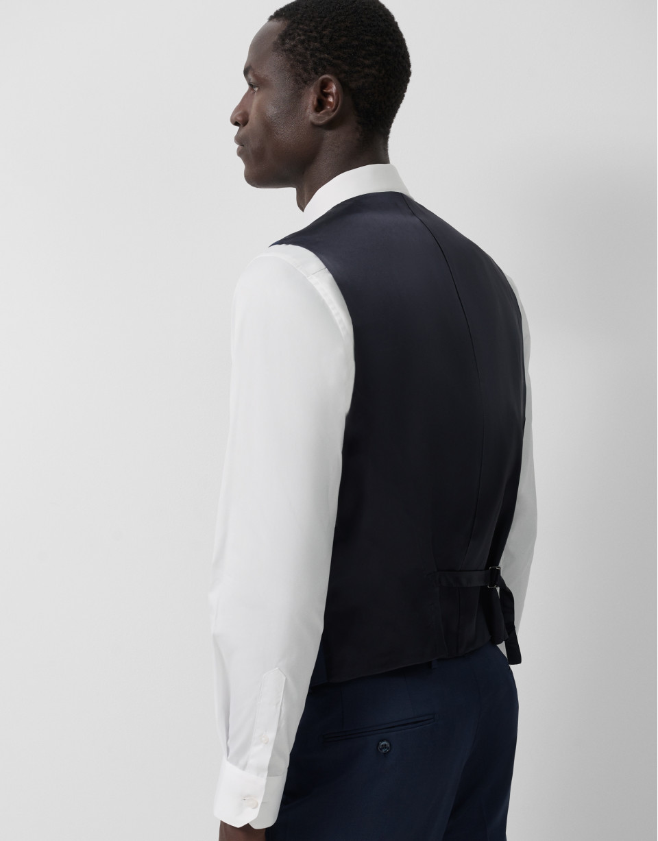 Chaleco de traje lana azul marino liso - Hombre | Roberto Verino