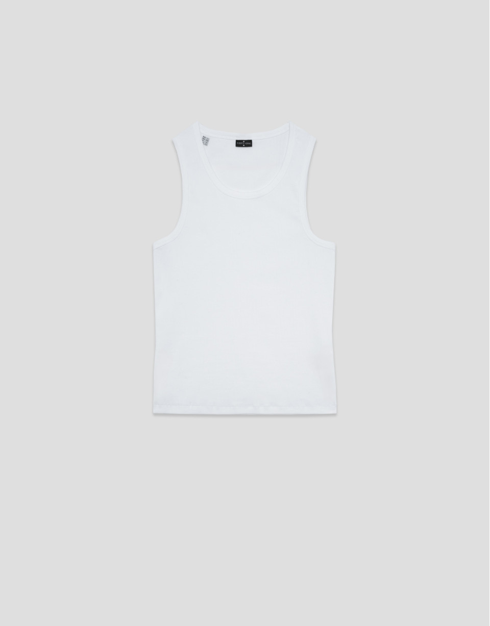 Camiseta tirantes rib blanco - Hombre - PV2026 | Roberto Verino