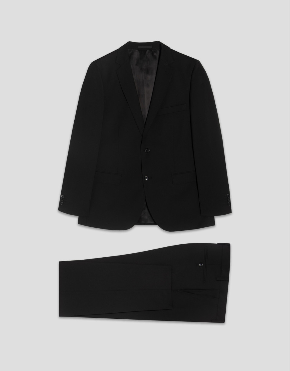 Traje half canvas slim fit liso negro - Hombre | Roberto Verino