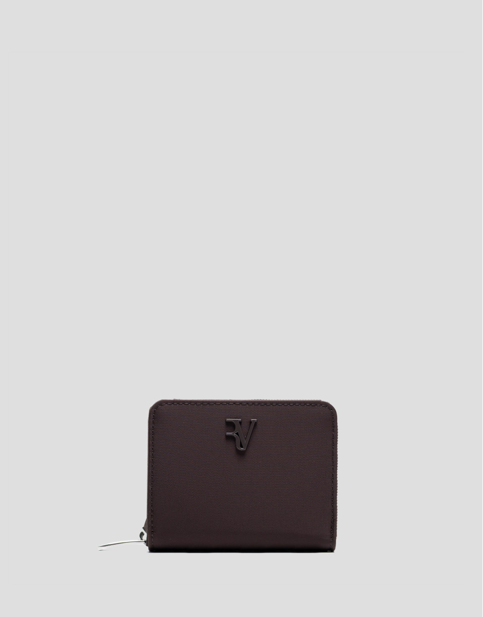 Cartera monedero Violeta nailon marrón | Roberto Verino