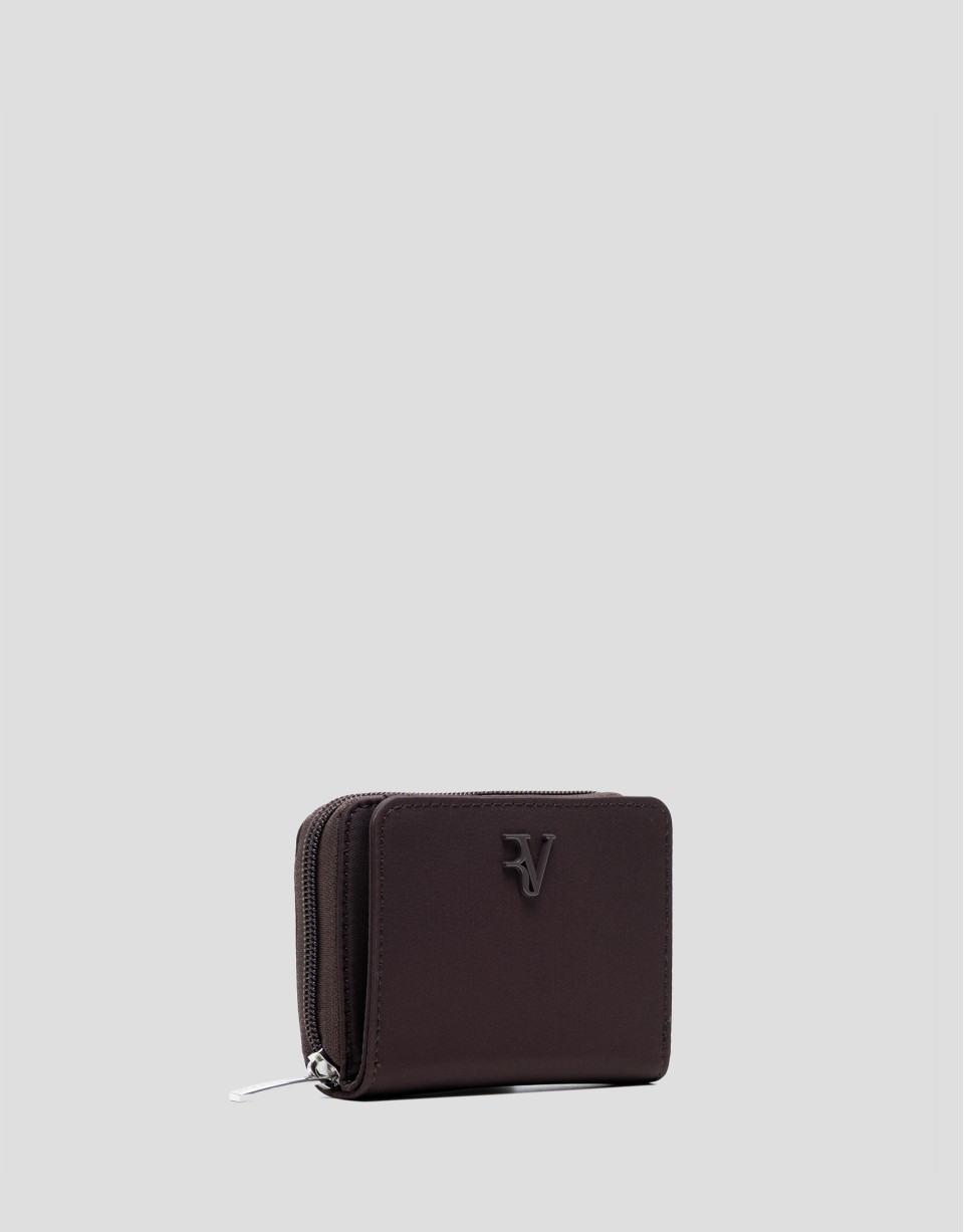 Cartera monedero Violeta nailon marrón | Roberto Verino