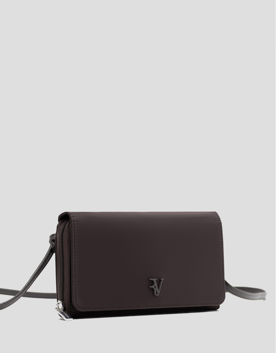 Cartera bandolera Violeta nailon marrón | Roberto Verino