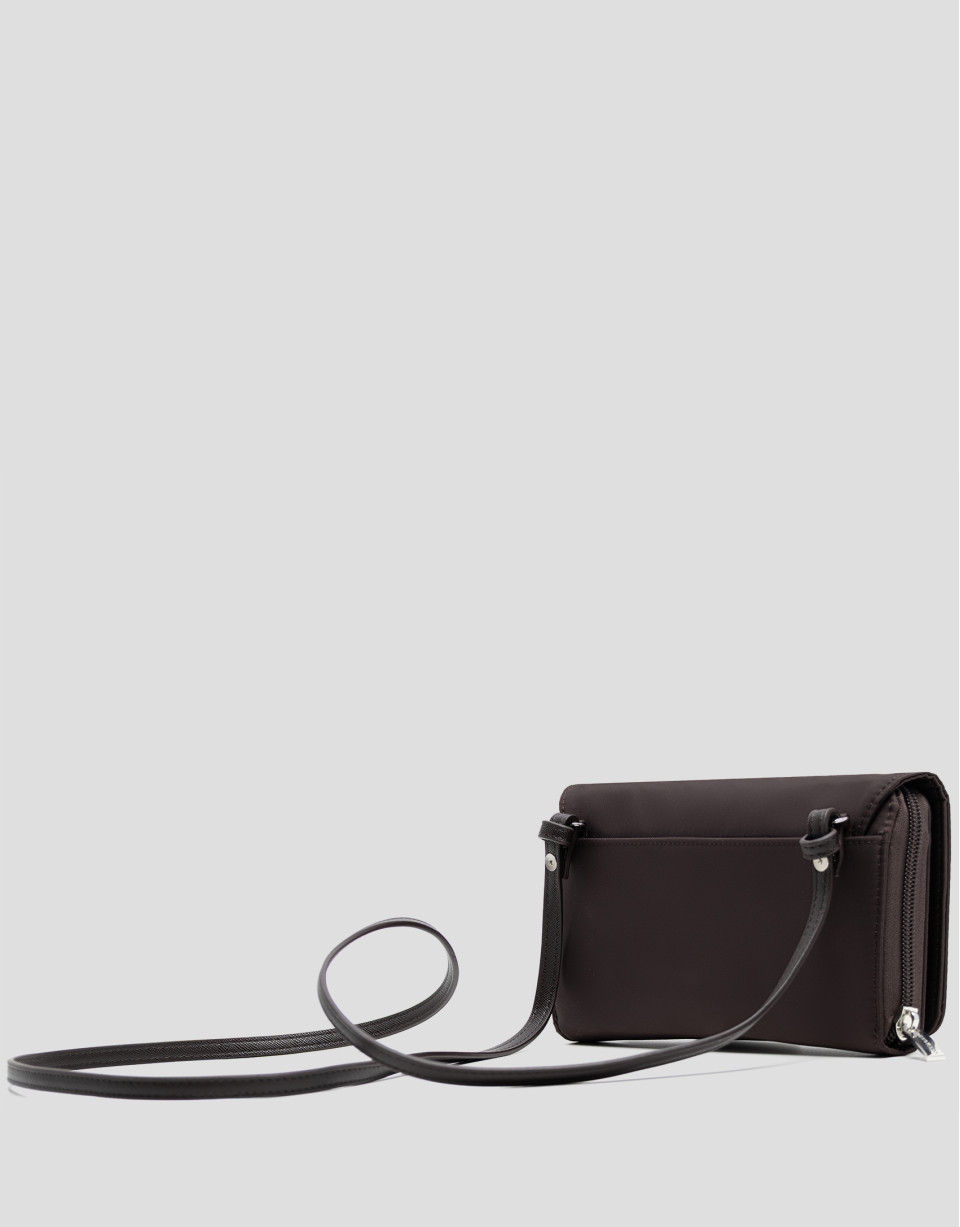 Cartera bandolera Violeta nailon marrón | Roberto Verino