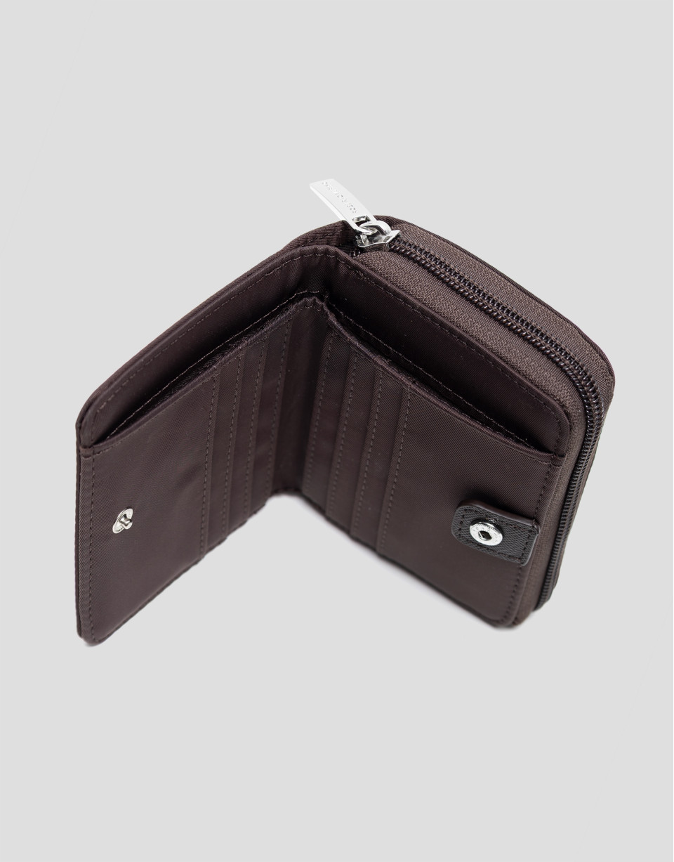 Cartera monedero Violeta nailon marrón | Roberto Verino