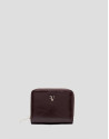 Margot burgundy crackled leather zip wallet | Roberto Verino