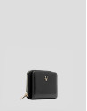 Cartera cremallera Margot piel craquelada negra | Roberto Verino