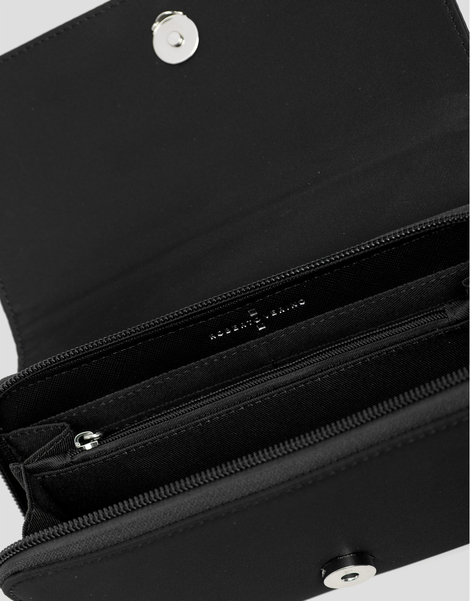 Cartera bandolera Violeta nailon negro | Roberto Verino