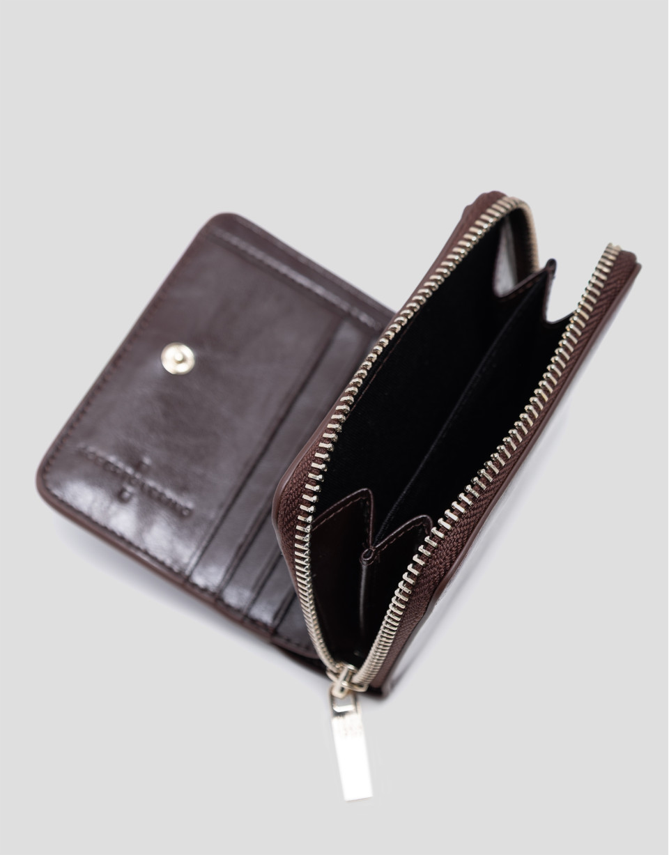 Margot burgundy crackled leather zip wallet | Roberto Verino