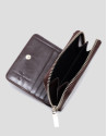 Margot burgundy crackled leather zip wallet | Roberto Verino