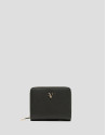 Cartera cremallera Bruna piel granulada verde | Roberto Verino