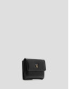 Margot Mini wallet in black crackled leather | Roberto Verino