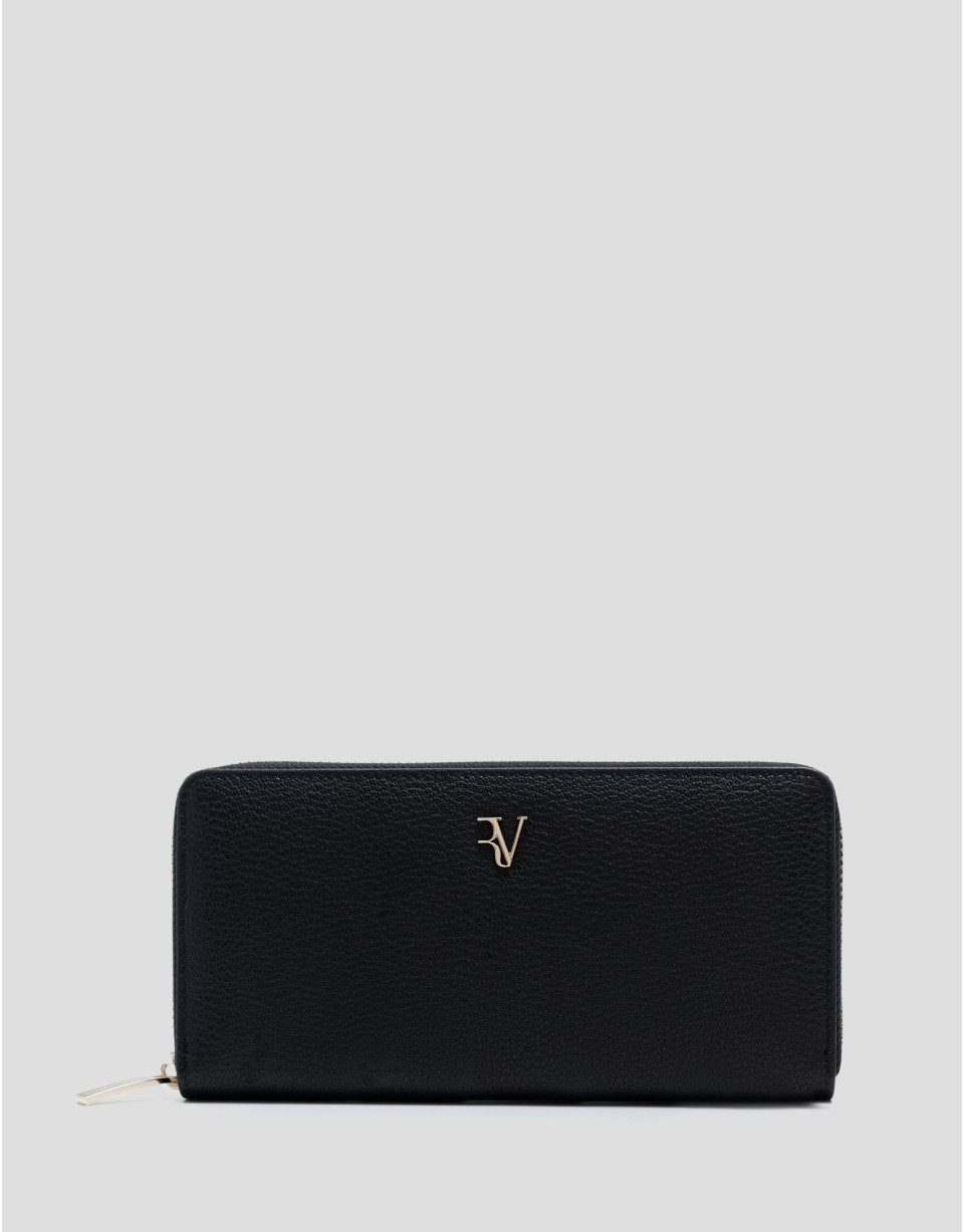 Cartera Bruna Maxi piel granulada negra - Mujer | Roberto Verino