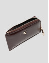 Margot burgundy crackled leather card holder | Roberto Verino