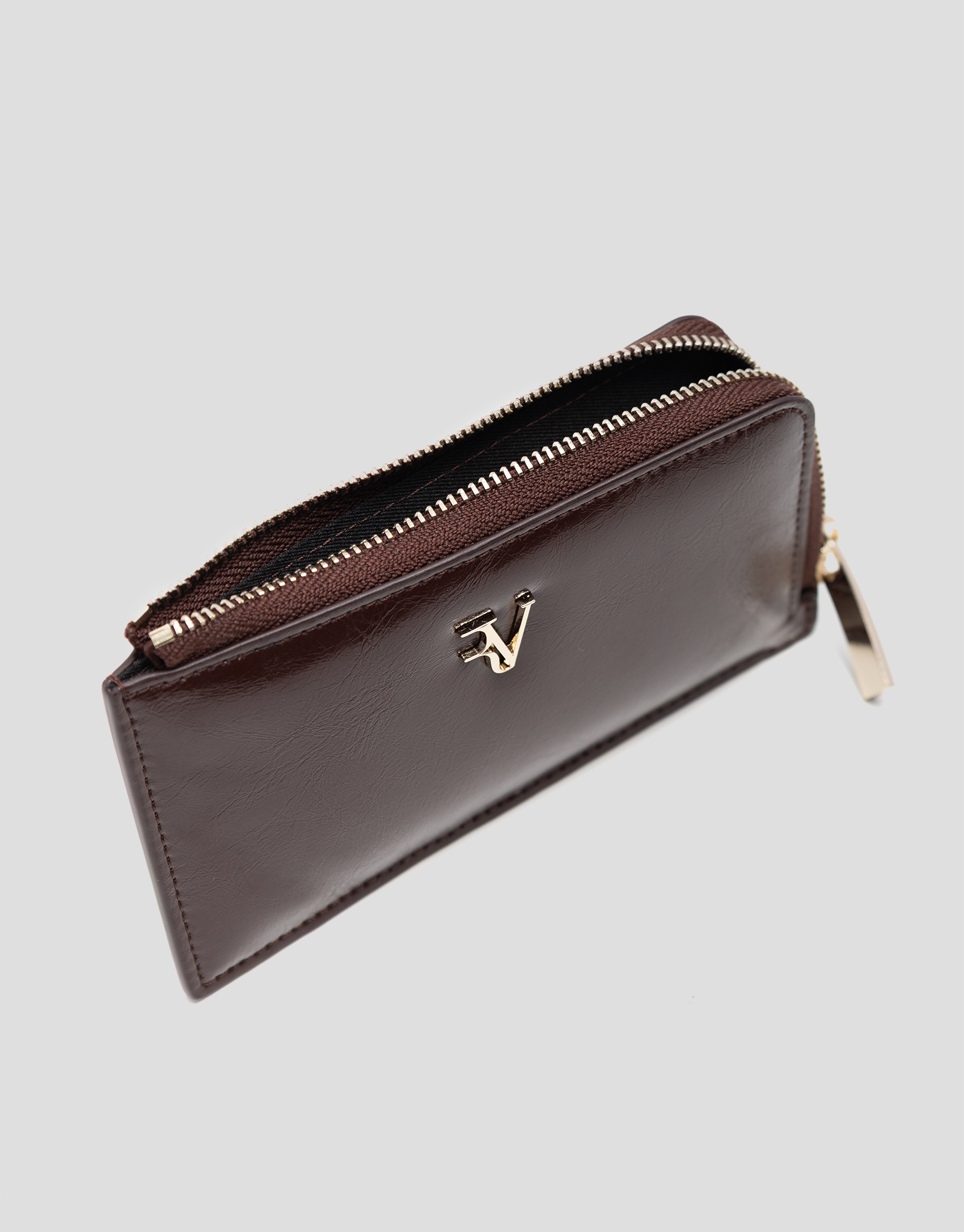 Margot burgundy crackled leather card holder | Roberto Verino