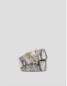 Grey snake-embossed leather belt - Woman | Roberto Verino
