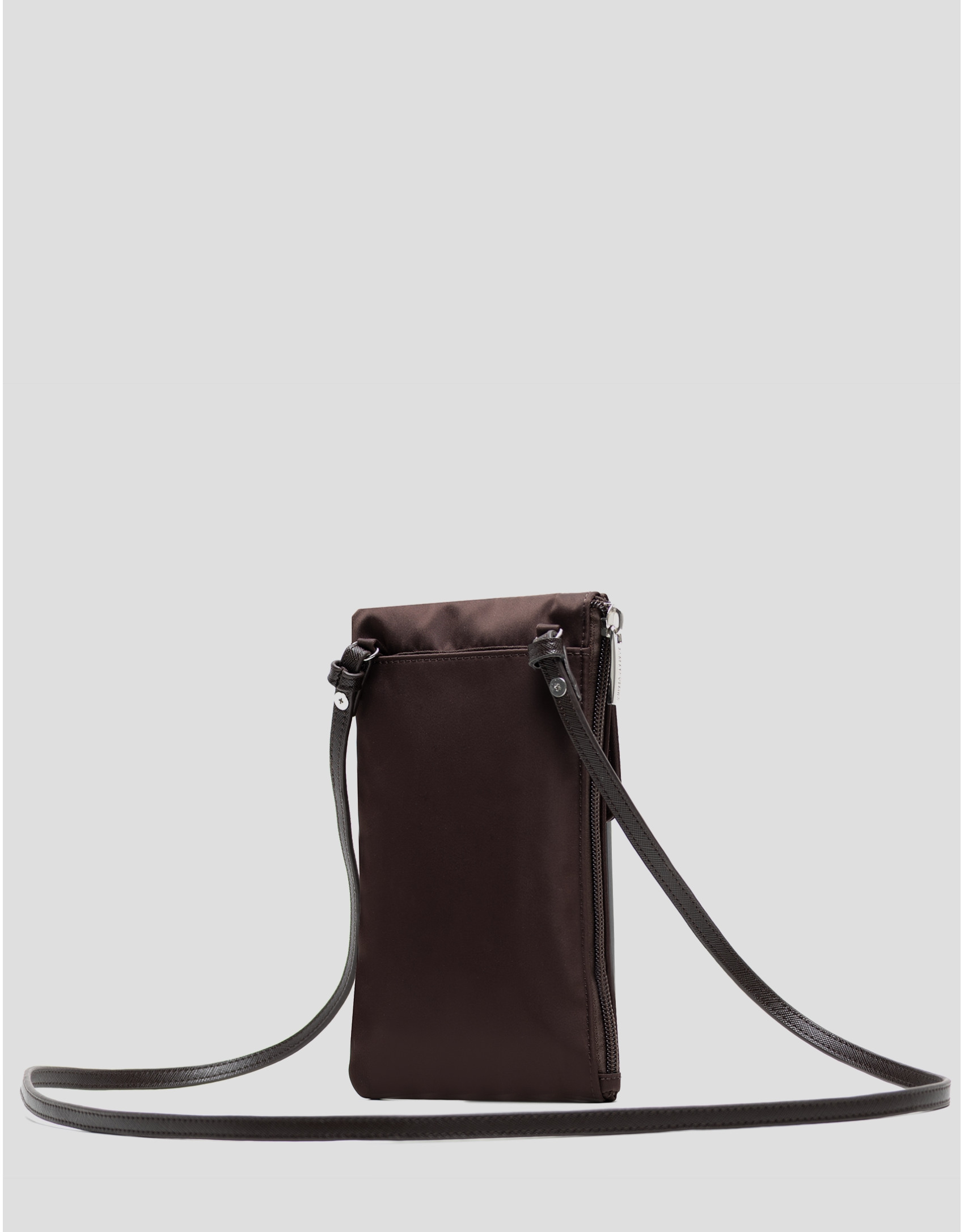 Violeta mobile phone bag in brown nylon | Roberto Verino