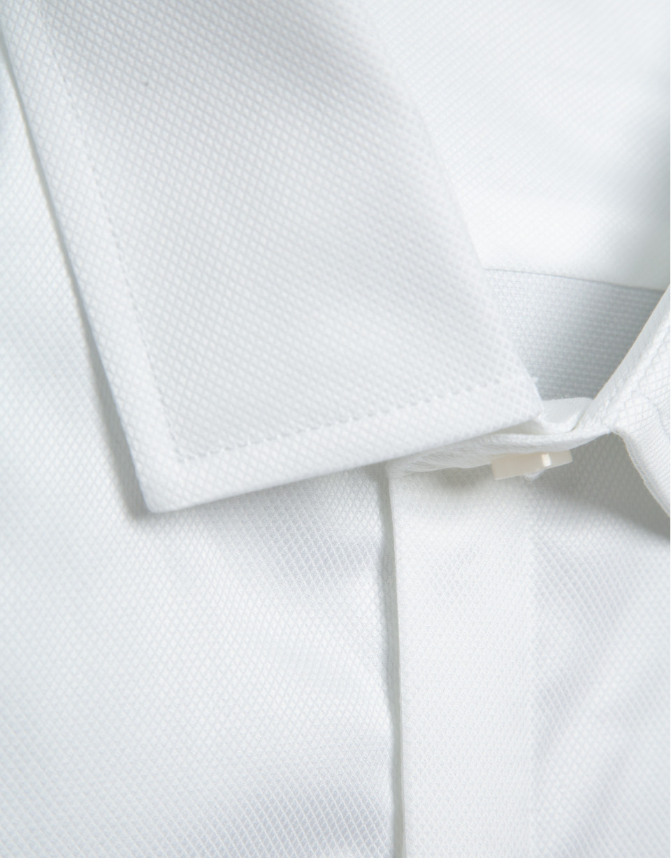 Camisa vestir slim diamante blanco puño gemelo | Roberto Verino