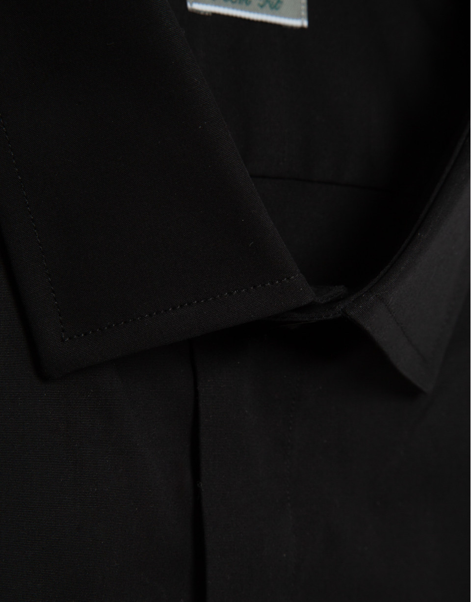 Camisa vestir slim negro puño gemelo - Hombre | Roberto Verino