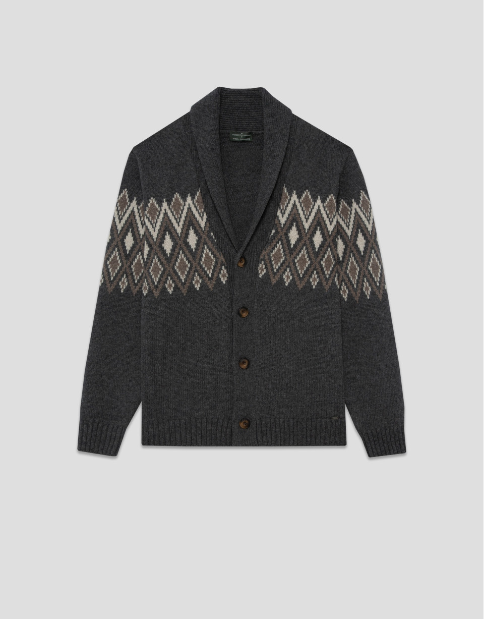 Grey shawl collar jacket - Man - AW2025 | Roberto Verino