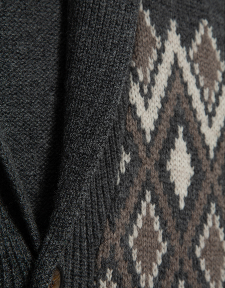 Grey shawl collar jacket - Man - AW2025 | Roberto Verino