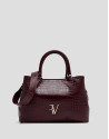Bolso satchel Valentina piel coco burdeos | Roberto Verino