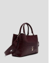 Bolso satchel Valentina piel coco burdeos | Roberto Verino
