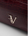 Bolso satchel Valentina piel coco burdeos | Roberto Verino