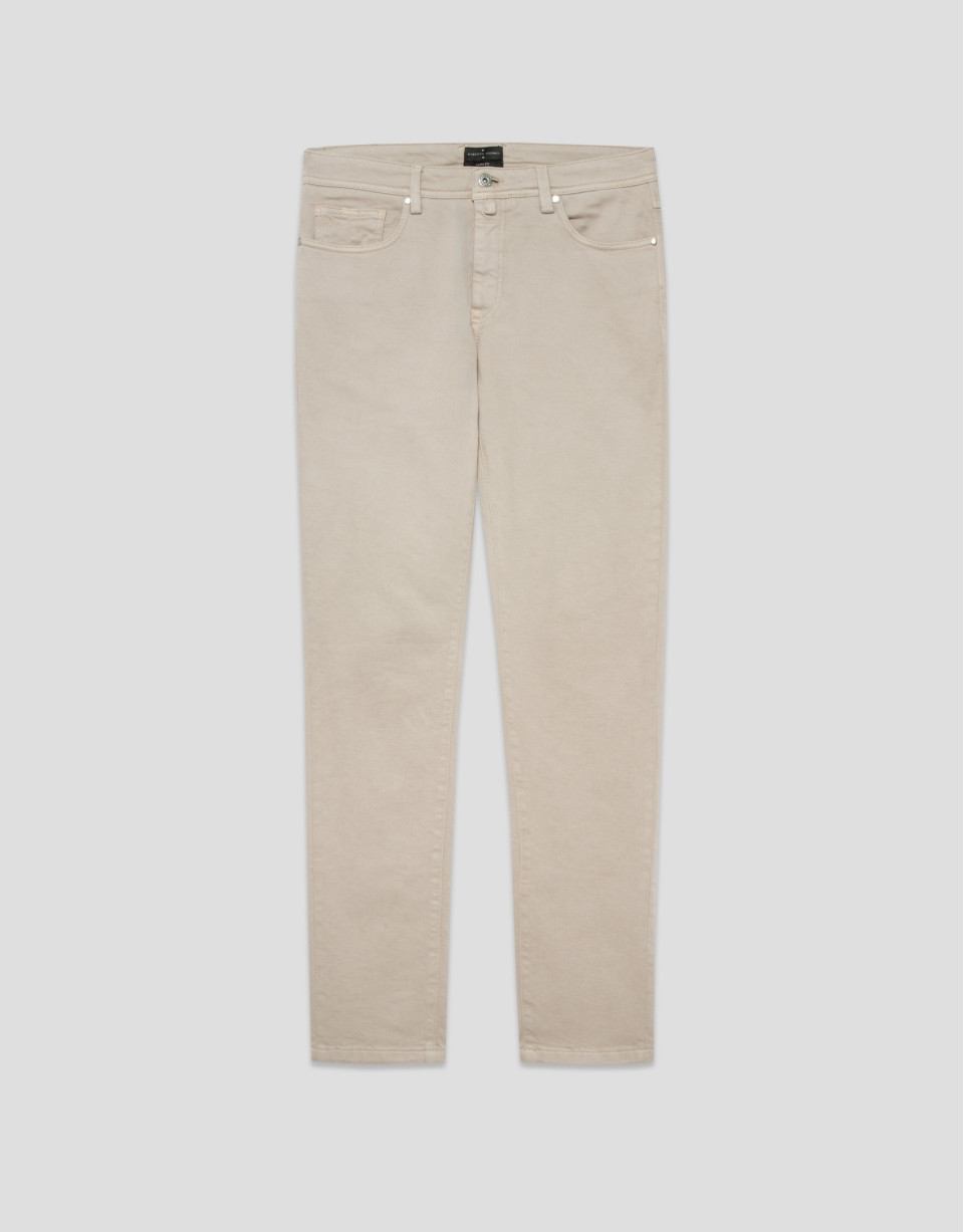 Pantalón cinco bolsillos sarga tintada beige | Roberto Verino